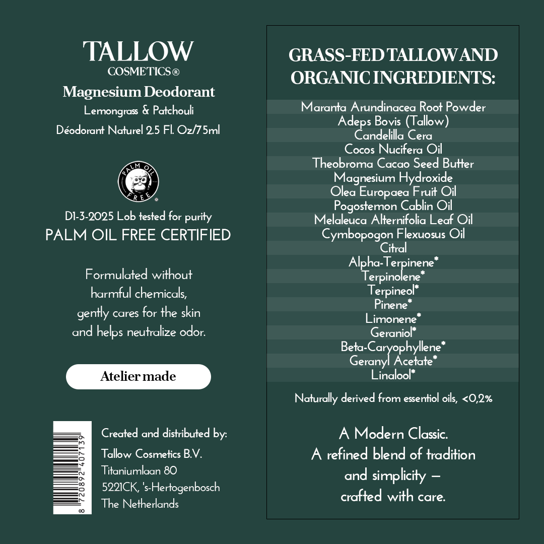 Natural Deodorant - Lemongrass & Patchouli