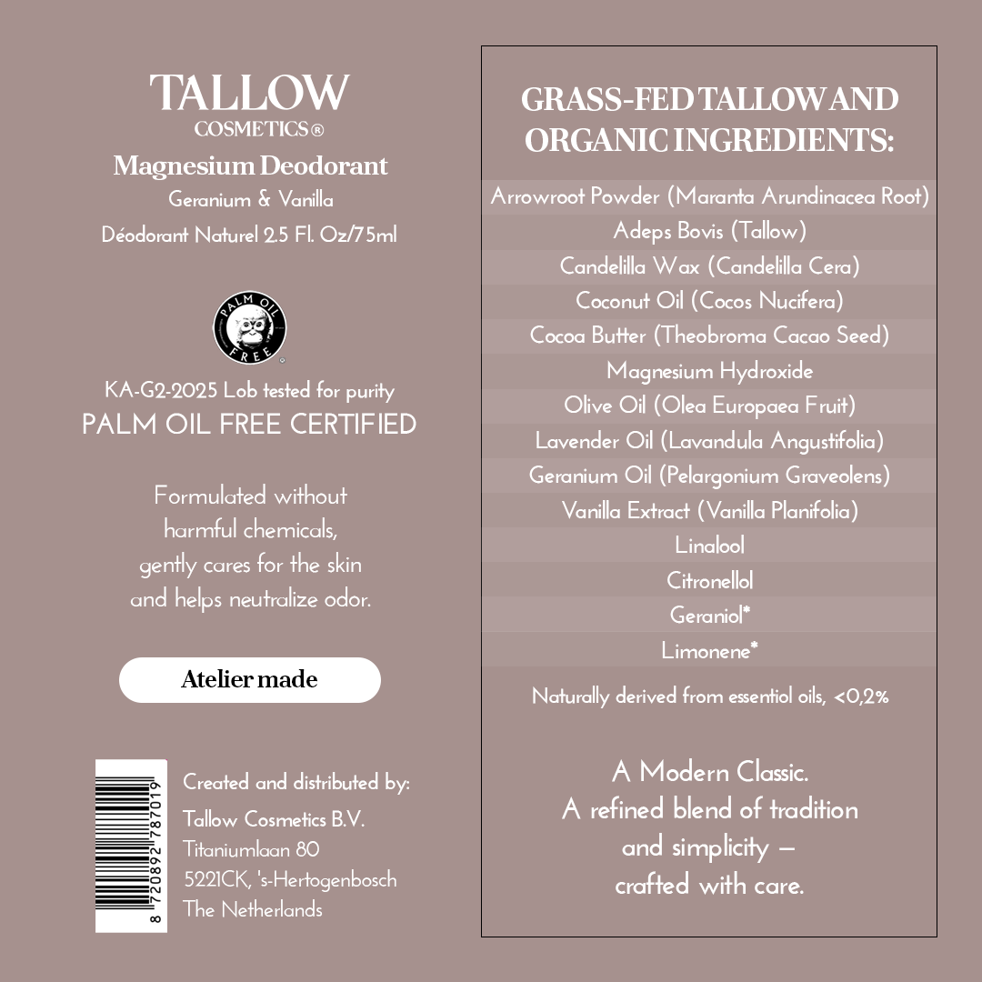 Natural Deodorant - Geranium & Vanilla